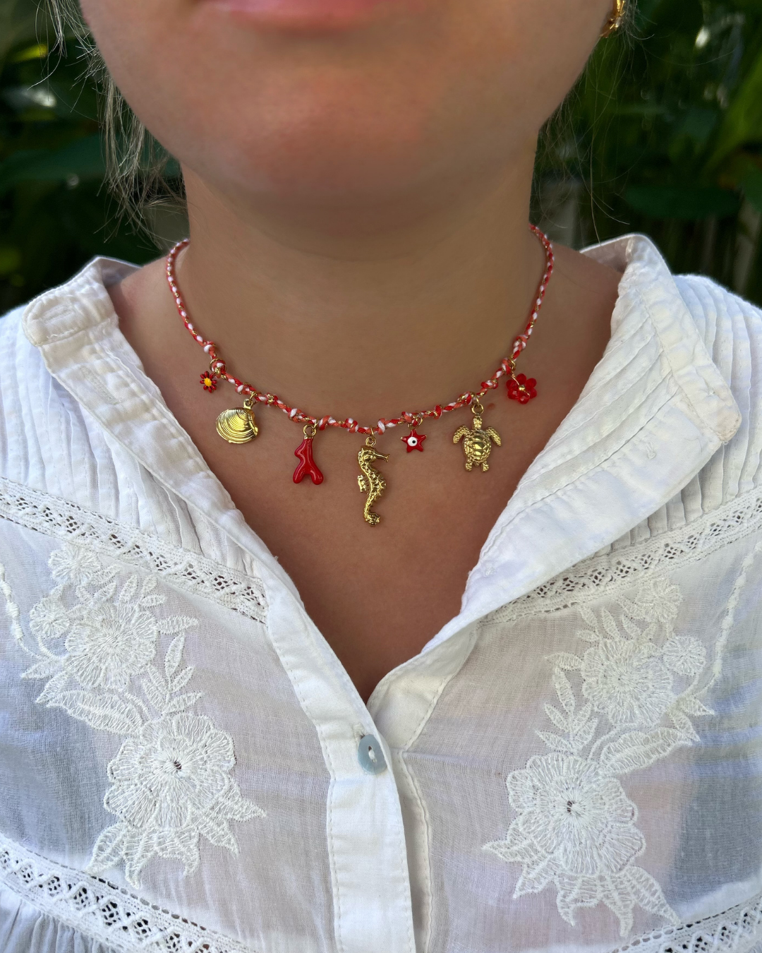 COLLIER CHARMS RED