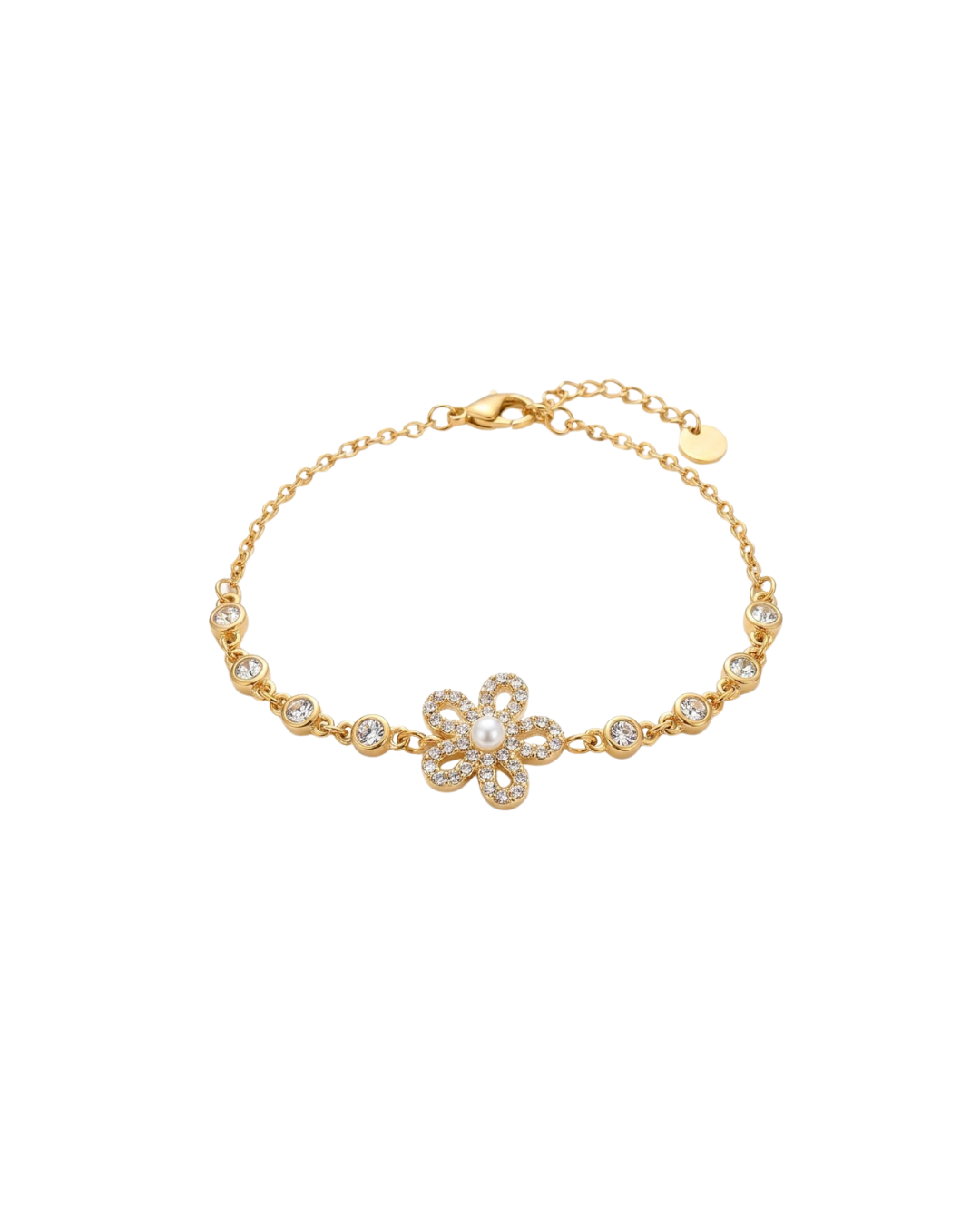 BRACELET FLOWER STRASS
